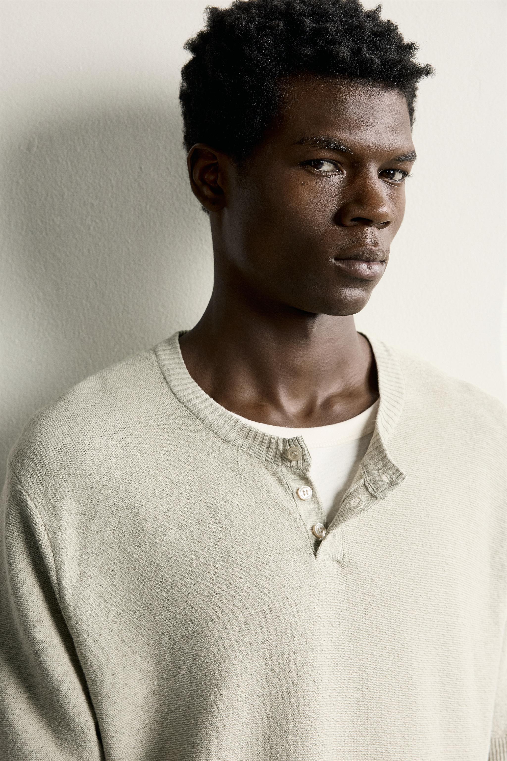 KNIT HENLEY T-SHIRT